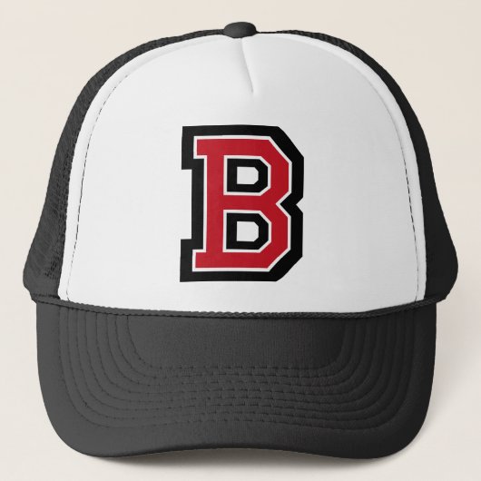 Rood- en zwarte letter "B" Trucker Pet (Voorkant)