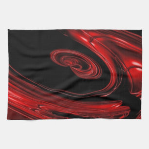 Rood- en zwarte "Nebula"-Pop Theedoek