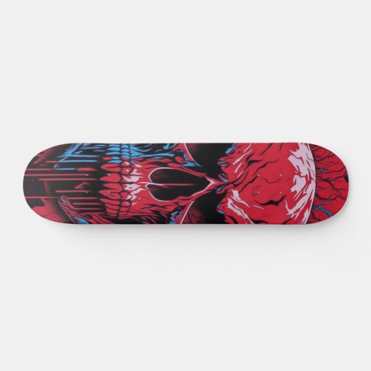 Rood- en zwarte schedel - Numb-schedelontwerp Skateboard (Horizontaal)