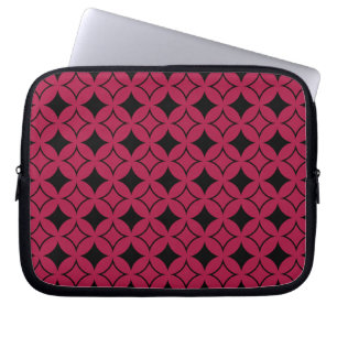 Rood- en zwarte schild laptop sleeve