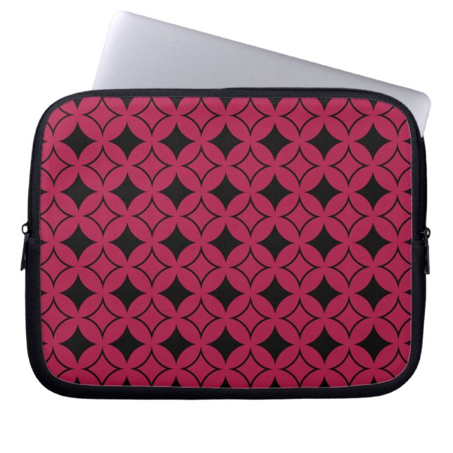 Rood- en zwarte schild laptop sleeve (Voorkant)