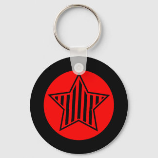 Rood- en zwarte Star-Sleutelhanger Sleutelhanger
