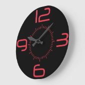 Rood- en zwarte-wandklok grote klok (Hoek)