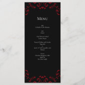 Rood- en zwarte-zwijn Gothic Weddenschap Menu (Voorkant)