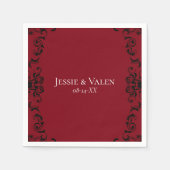 Rood- en zwarte-zwijn Gothic Weddenschap Servet (Voorkant)