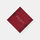 Rood- en zwarte-zwijn Gothic Weddenschap Servet (Hoek)