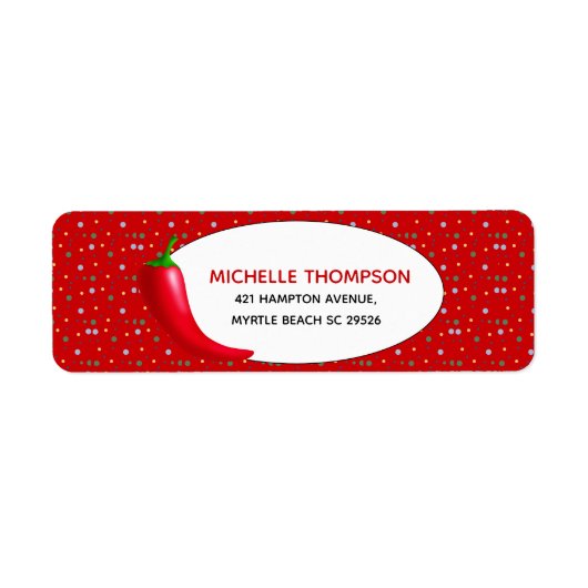 Rood epper Festive Return Address Label (Voorkant)