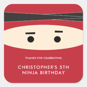 Rood etiket Ninja Birthday Party