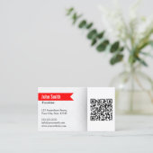 Rood etiket QR-code Vertaler Visitekaartje (Staand voorkant)