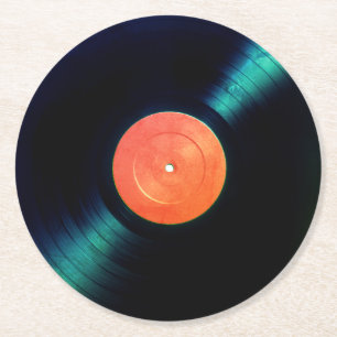 Rood etiket vinylfaux ronde kartonnen onderzetter