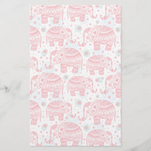 Rood etnisch olifantenpatroon briefpapier