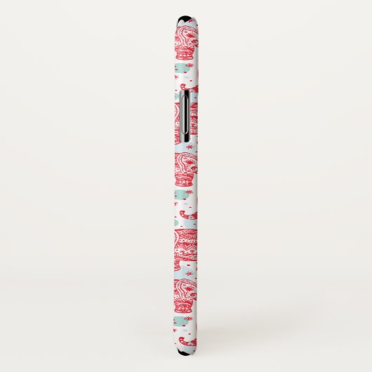 Rood etnisch olifantenpatroon Case-Mate iPhone case (Achterkant / rechts)