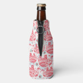 Rood etnisch olifantenpatroon flesjeskoeler (Fles Achterkant)