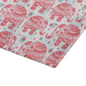 Rood etnisch olifantenpatroon snijplank (Hoek)