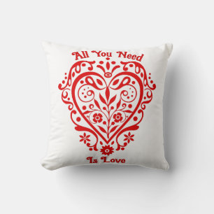Rood Fancy Hart Gepersonaliseerd Ontwerp 16in Kussen