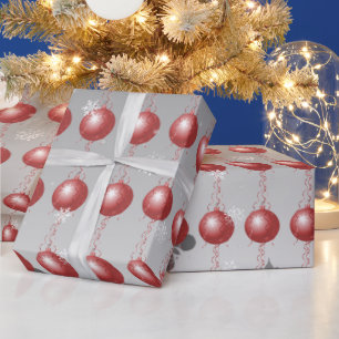 Rood Fancy kerstsierpapier Cadeaupapier
