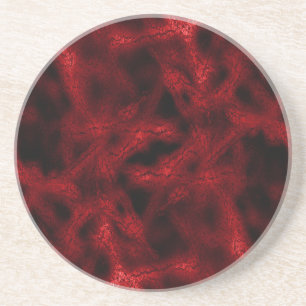 Rood fantasiepatroon zandsteen onderzetter