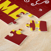 Rood, Faux Gold 82e verjaardag + Eigen naam Puzzle Legpuzzel (Zijkant)