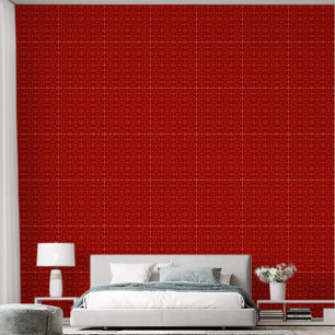 Rood Faux Kant Patroon Wallpaper Behang