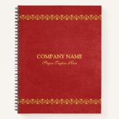 Rood faux leder gouden rand notitieboek (Voorkant)