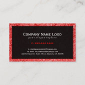 Rood Faux Suede Lederen Bloemen Design Visitekaartje (Achterkant)