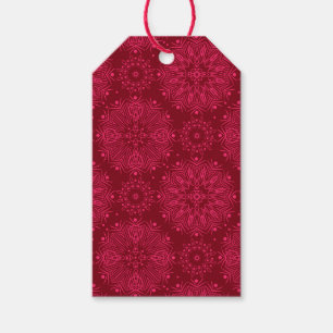 Rood feestpatroon cadeaulabel