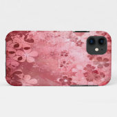  rood floraalpatroon met schors Case-Mate iPhone case (Achterkant (horizontaal))