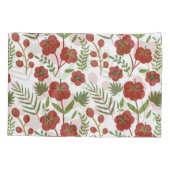 Rood floreel naadloos patroon op witte achtergrond kussensloop (Achterkant-Links)