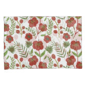 Rood floreel naadloos patroon op witte achtergrond kussensloop (Voorkant-Rechts)