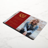 Rood/Folie MD Caduceus Afstuderen Foto aankondigin Folie Uitnodiging (Gedraaid)