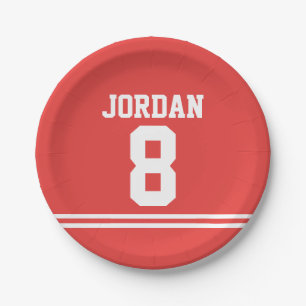 Rood Football Jersey - de Partij van de Verjaardag Papieren Bordje