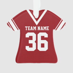 Rood Football Jersey uniform met foto Ornament