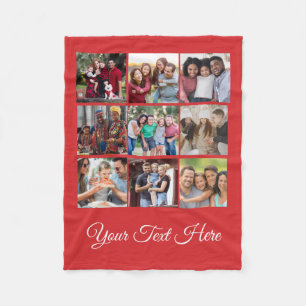 Rood  Fotodeken Collage Fleece Deken