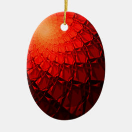 Rood Fractaal Patroon Keramisch Ornament