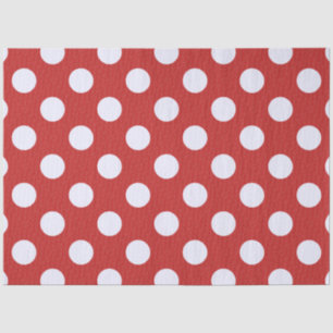 Rood Fractal-stijl - Witte Fractal-stijl Polka Dot Tissuepapier