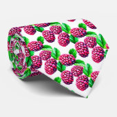 Rood framboos Waterverf patroon Stropdas (Opgerold)