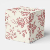 Rood Frans Toile Canvas Party Favor Box Bedankdoosjes (Achterkant)