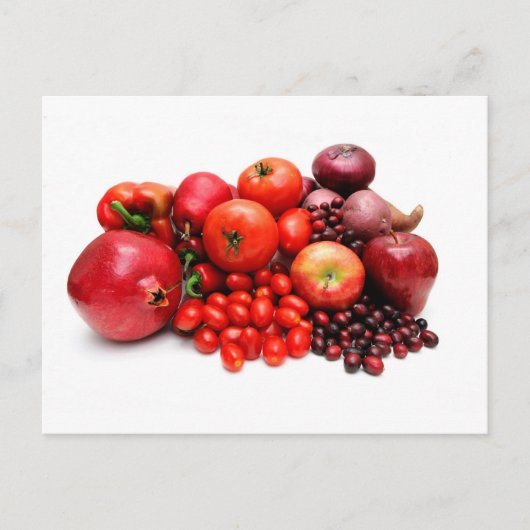 Rood fruit en groenten briefkaart (Voorkant)