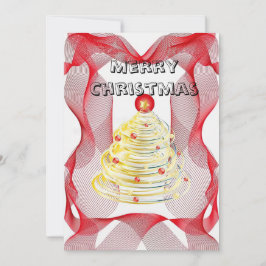 Rood gaas halo kerstboom kaart