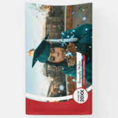 Rood gebogen Lijst Foto Afstuderen Spandoek (Verticaal)