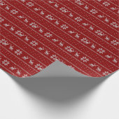 Rood gebreid patroon cadeaupapier (Hoek)