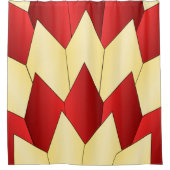 Rood Geel Art Deco Design Douchegordijn (Voorkant)