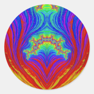 Rood Geel Blauw Groen ~ Classic Ronde Sticker