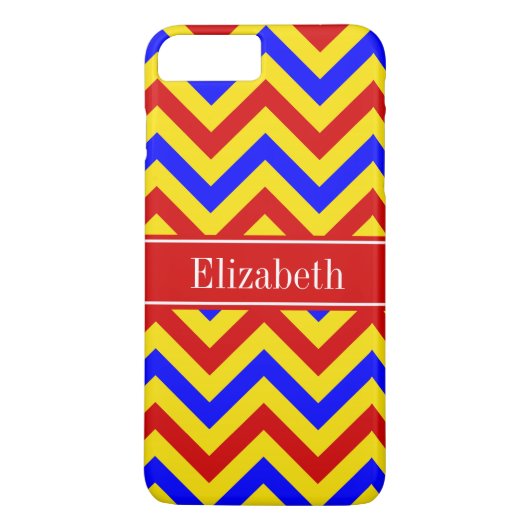 Rood, geel, blauw LG Chevron Red Name Monogram Case-Mate iPhone Case (Achterkant)