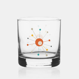 Rood Geel Blauwgroen Atoomtijdperk Starburst Mid C Whisky Glas