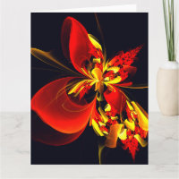 Rood Geel Bloemen Modern Abstract Kunstpatroon #10