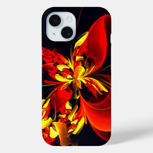 Rood Geel Bloemen Modern Abstract Kunstpatroon #10 Case-Mate iPhone Case (Achterkant)