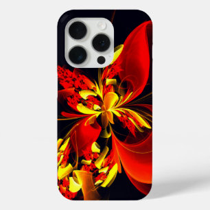 Rood Geel Bloemen Modern Abstract Kunstpatroon #10 iPhone 15 Pro Case