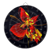 Rood Geel Bloemen Modern Abstract Kunstpatroon #10 Dartbord (Voorkant)