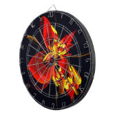 Rood Geel Bloemen Modern Abstract Kunstpatroon #10 Dartbord (Voorkant Rechts)